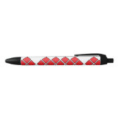 Stylo Noir Formes de diamants rouges (Haut)