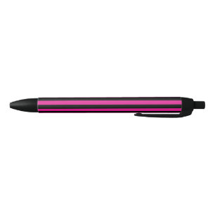 Stylo Noir Fouchsia et bandes de bonbons noirs