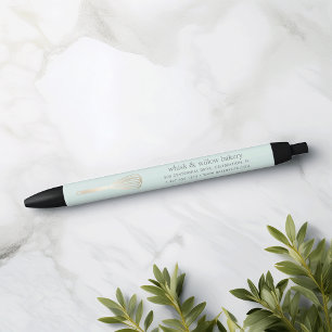 Stylo Noir Fouet en or et menthe   Entreprise de boulangerie 