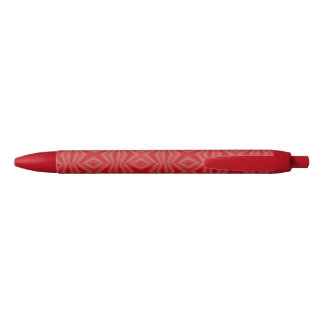 Stylo Noir Fractale de carrés ondulés rouges