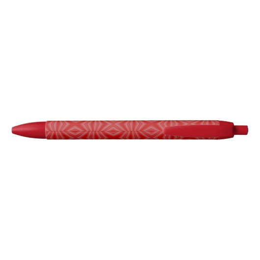 Stylo Noir Fractale de carrés ondulés rouges (Dos)