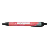 Stylo Noir Fraise d'aquarelle mignonne (Bas)