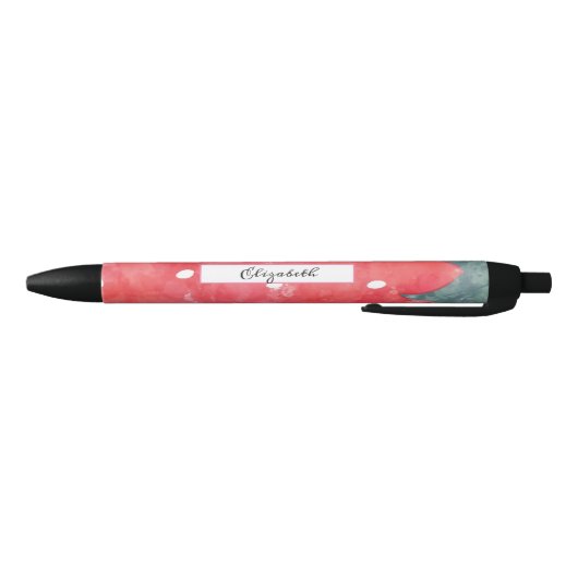 Stylo Noir Fraise d'aquarelle mignonne (Bas)