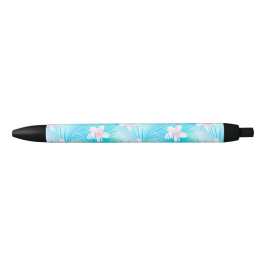 Stylo Noir Frangipani rose tropique (Devant)
