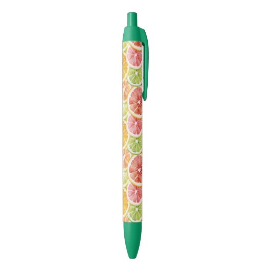 Stylo Noir Fruits Citriques Lime Citron Orange Pamplemousse (Bas (Vertical))