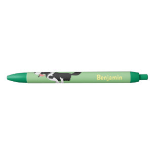 Stylo Noir Funny Border Collie chien en course dessin animé