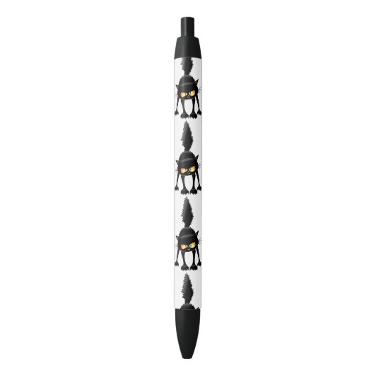 Stylo Noir Funny Fierce Black Cat Cartoon (devant Vertical)