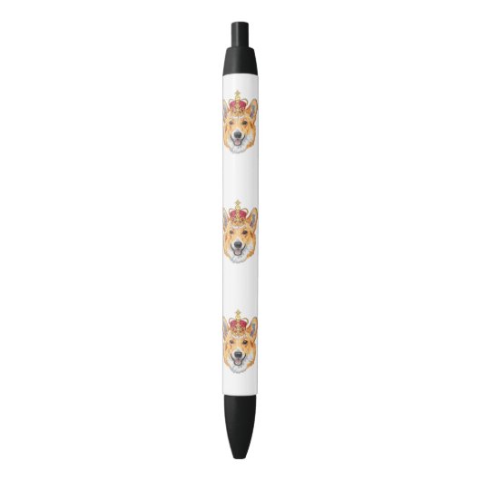 Stylo Noir Funny Pembroke Welsh Corgi (devant Vertical)