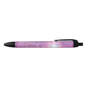 Stylo Noir Fusées lumineuses roses Abstraites