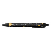 Stylo Noir Fusées Lune Jaune Noire (Bas)