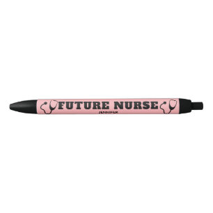 Stylo Noir Futur Infirmière Stethoscope Coral Pink personnal