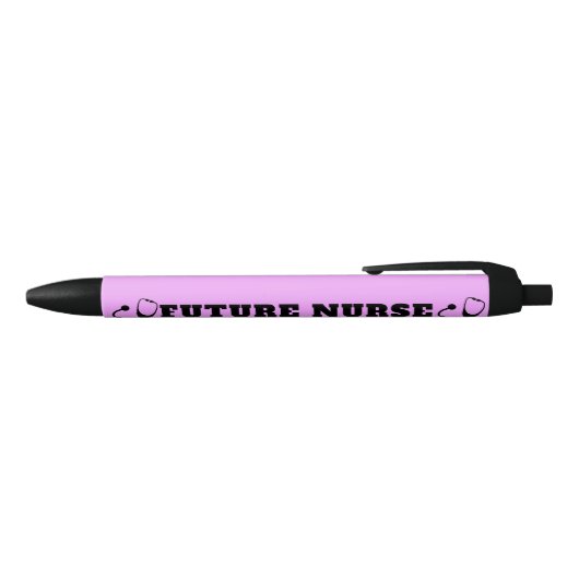 Stylo Noir Futur Infirmière Stethoscope Pastel Purple Nom (Haut)