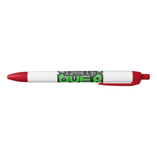 Stylo Noir Game Over, Level Up : Monde de jeu rétro pixelisé (Bas)