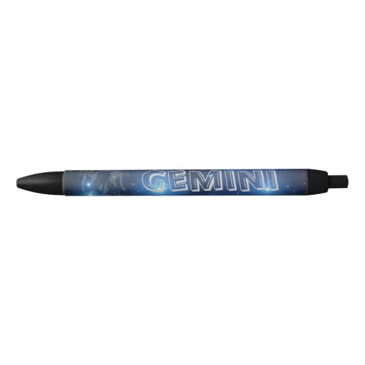 Stylo Noir Gémeaux transparents (Devant)