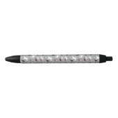 Stylo Noir Géométrie subtile : Étoiles et Triangles – Gris (Devant)