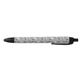 Stylo Noir Géométrie subtile : Étoiles et Triangles – Gris (Bas)