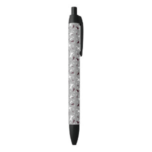 Stylo Noir Géométrie subtile : Étoiles et Triangles – Gris