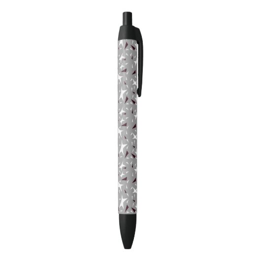 Stylo Noir Géométrie subtile : Étoiles et Triangles – Gris (Bas (Vertical))