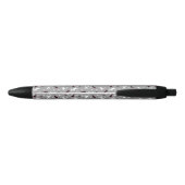 Stylo Noir Géométrie subtile : Étoiles et Triangles – Gris (Dos)