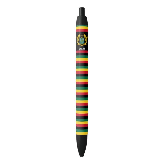 Stylo Noir Ghana Drapeau mignon Patriotique (devant Vertical)
