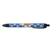 Stylo Noir Gingerbread Man on Blue White Snowflakes (Bas)