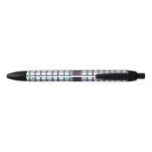 Stylo Noir Gingham Cœur Violet (Dos)