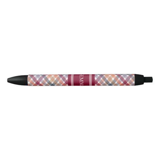 Stylo Noir Gingham d'automne (Devant)