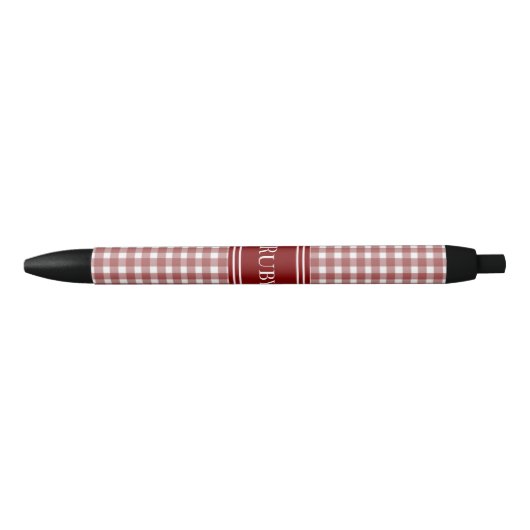 Stylo Noir Gingham Rouge de l'Ohio (Devant)