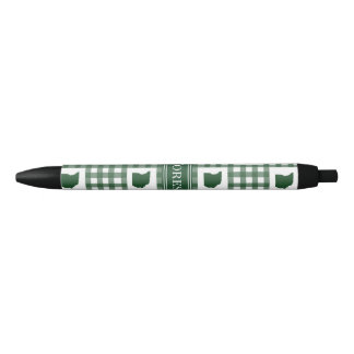 Stylo Noir Gingham vert de l'Ohio
