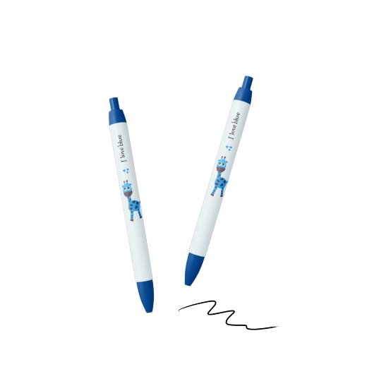Stylo Noir girafe bleue