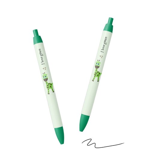 Stylo Noir girafe verte