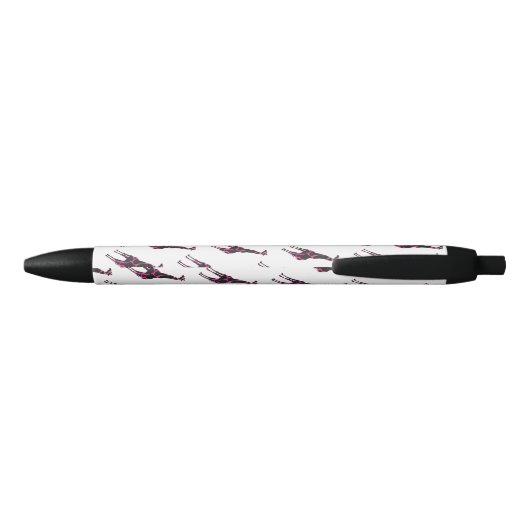 Stylo Noir Giraffe Rose chaud et Silhouette noire (Dos)