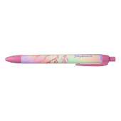Stylo Noir Girl Rainbow Sparkles Nom du monogramme (Bas)