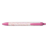 Stylo Noir Girly Blush Pink White Leopard Animal  (Dos)
