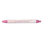 Stylo Noir Girly Blush Pink White Leopard Animal  (Devant)