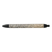 Stylo Noir Girly Glam Gold Empreinte de léopard Parties scint (Devant)
