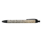 Stylo Noir Girly Glam Gold Empreinte de léopard Parties scint (Haut)