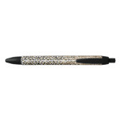 Stylo Noir Girly Glam Gold Empreinte de léopard Parties scint (Dos)