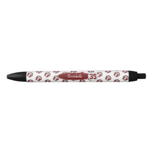 Stylo Noir girly maron blanc personnalisées volleyball