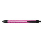 Stylo Noir Girly Pink Glitter (Dos)