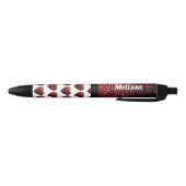 Stylo Noir Glamor Red Parties scintillant scintille Coeur Per (Bas)