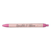 Stylo Noir Glitzy Pink Blush Rose Gold Glitter Sparkle (Devant)