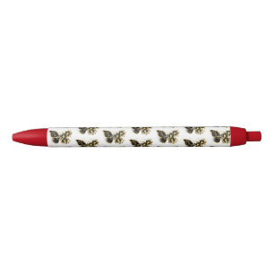 Stylo Noir Gold flower Butterfly with Black Orchid
