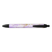 Stylo Noir * Gold Lavender Marble Chic Populaire (Dos)