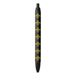 Stylo Noir Golden Royal Lily Border + votre backgr. & idées
