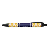 Stylo Noir Goldenrod White LG Chevron Navy Blue Nom Monogramm (Haut)