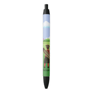Stylo Noir Golfeur personnalisé par amusement sur le terrain