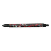 Stylo Noir Goth nocturne d'horreur - Noir et Blanc, Rouge (Devant)