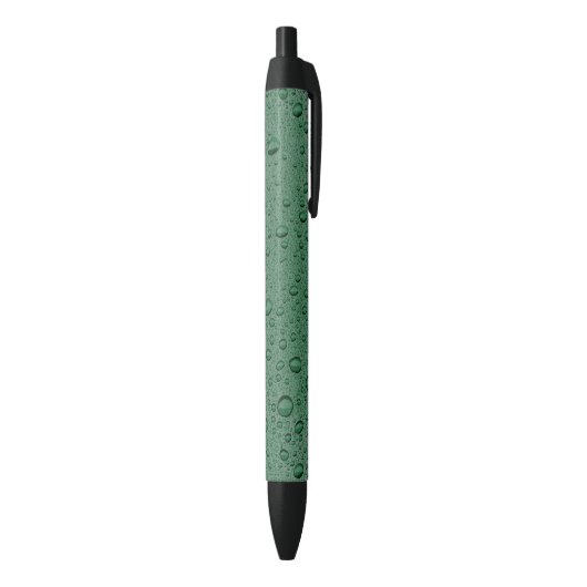 Stylo Noir gouttelettes d'eau vertes (Bas (Vertical))