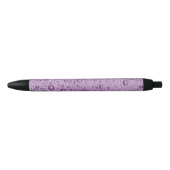Stylo Noir gouttelettes d'eau violette (Devant)